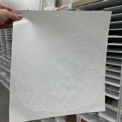 mixed pattern pumpkin doodle screen print transfer