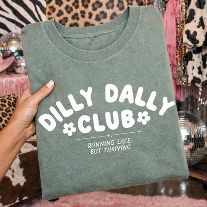 dilly dally club white ink screen print transfer•