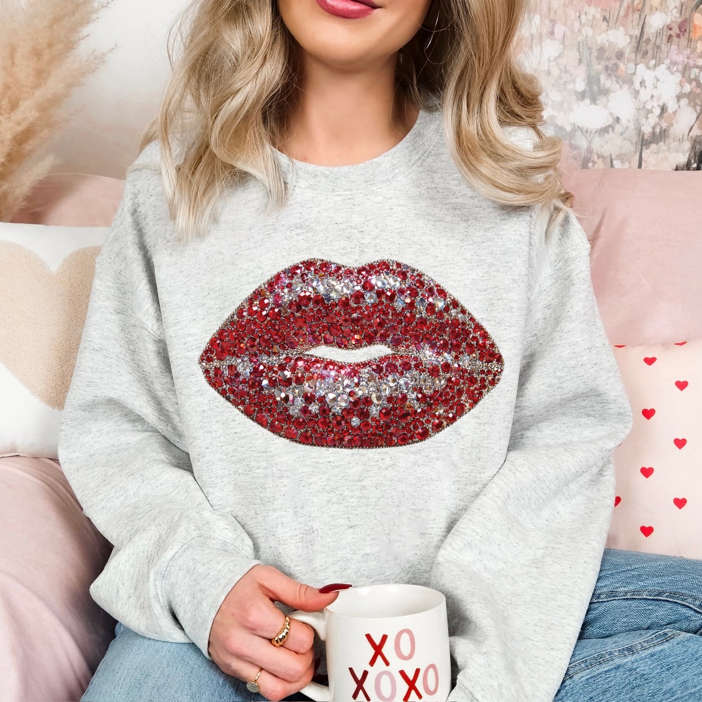 gemstone lips clear film screen print