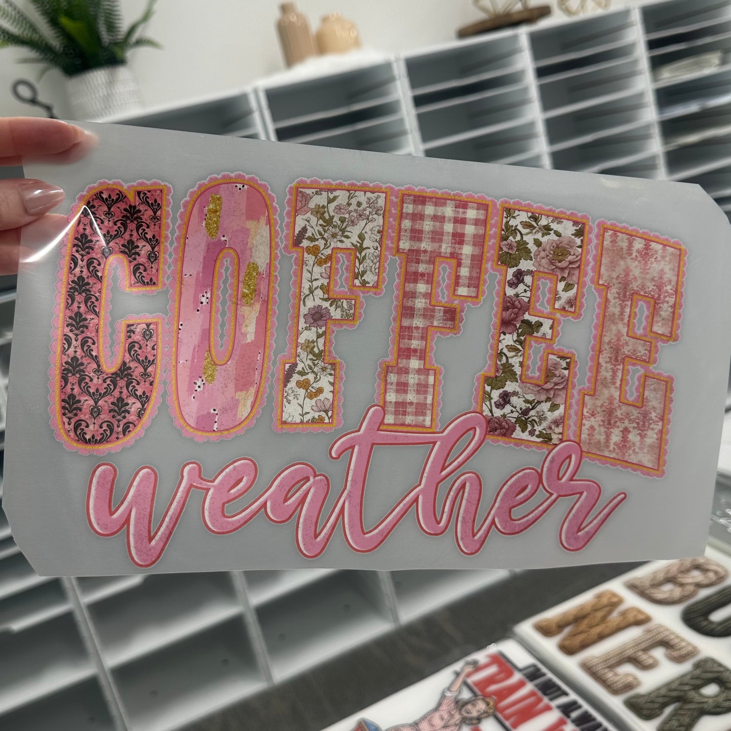 coffee weather clear film screen print