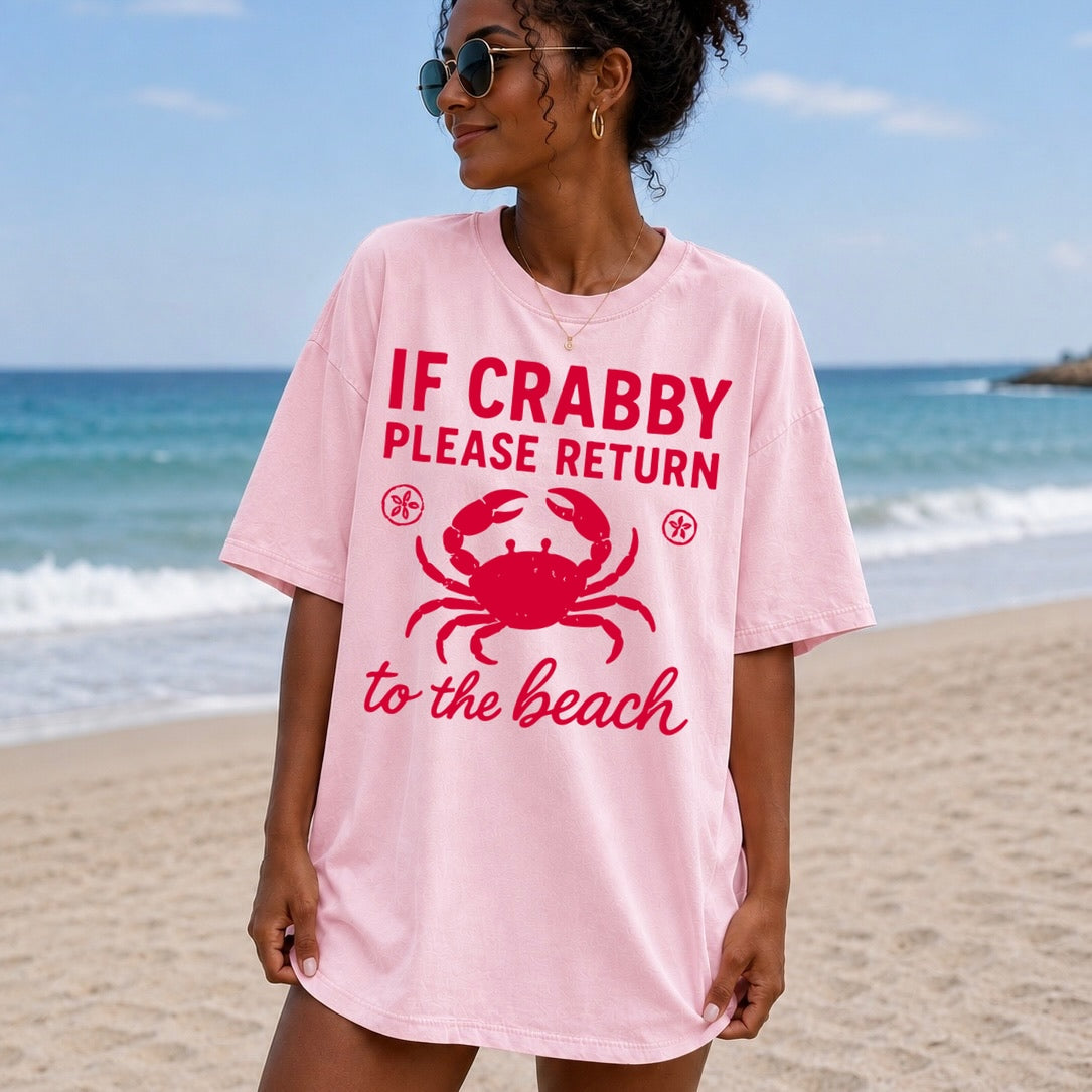 if crabby return to beach screen print transfer•