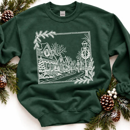 christmas village screen print transfer•