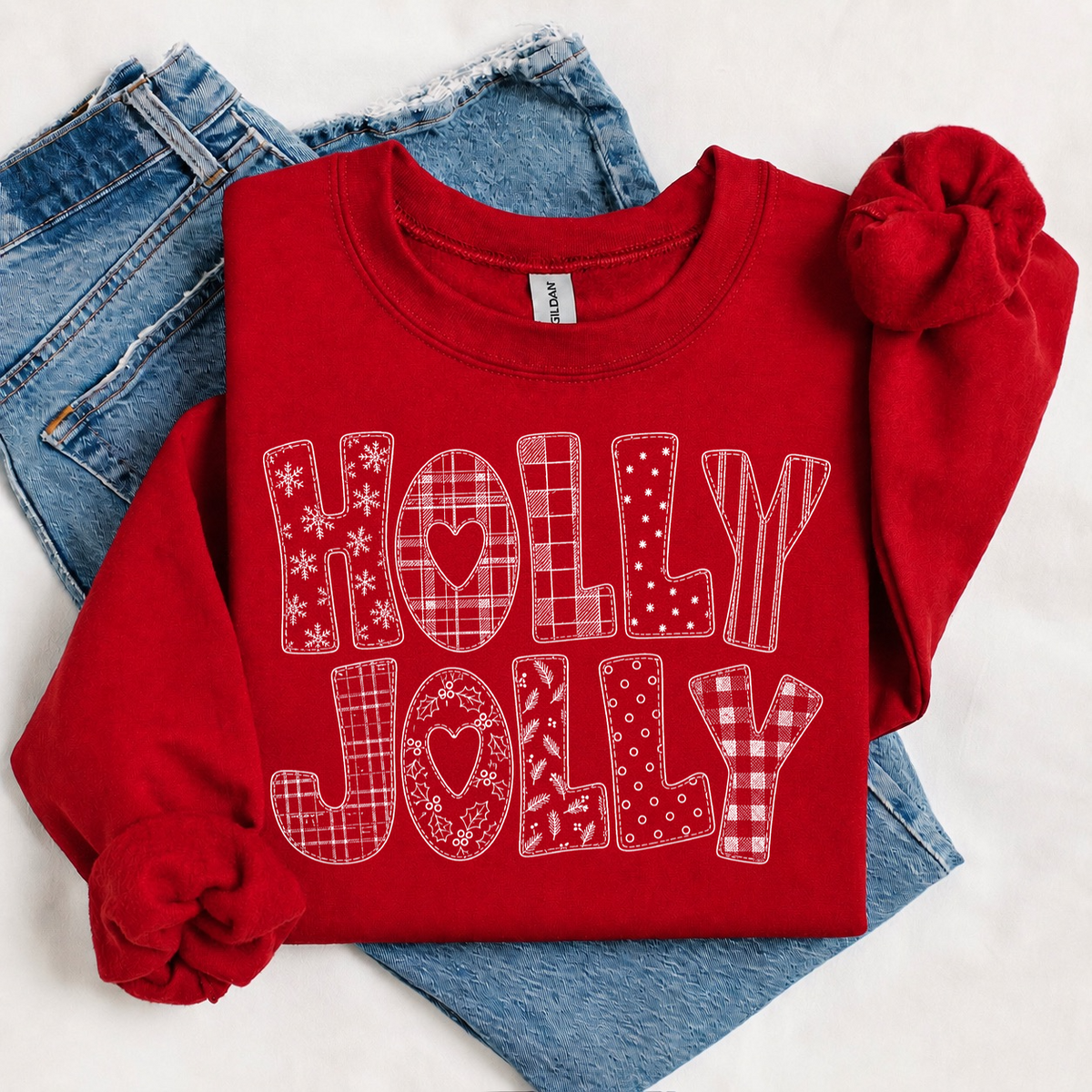 Holly Jolly screen print transfer