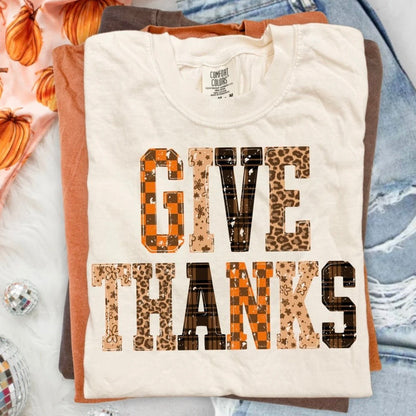 give thanks clear film screen print