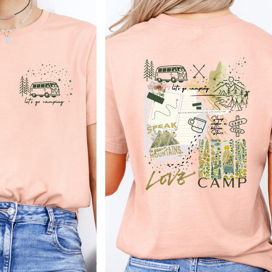 lets go camping clear film screen print