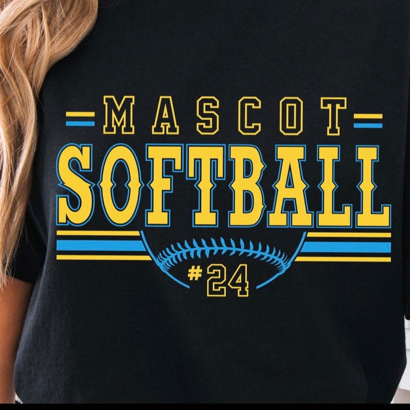 semi-custom SOFTBALL mascot (design set up only)