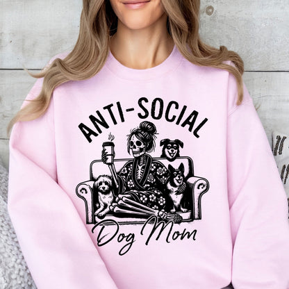 anti social dog mom screen print transfer