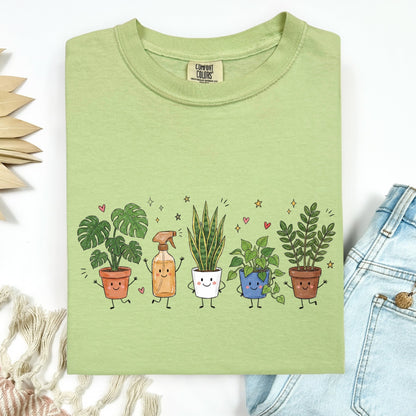 plants happy doodles clear film screen print