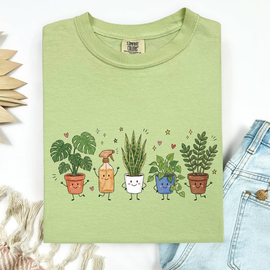 plants happy doodles clear film screen print