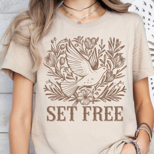 SET FREE BIRD SCREEN PRINT TRANSFER