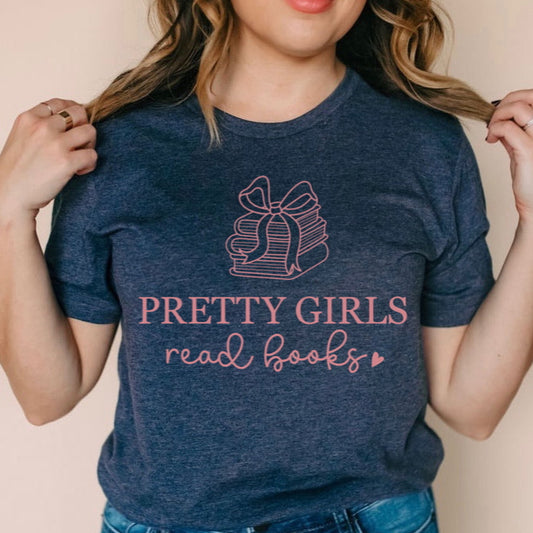 pretty girls read books screen print transfer