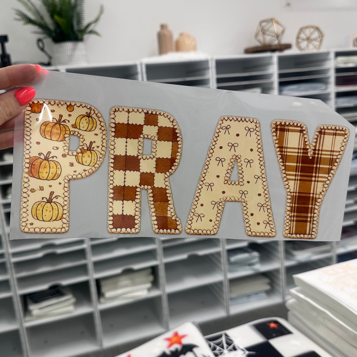 pray fall clear film screen print