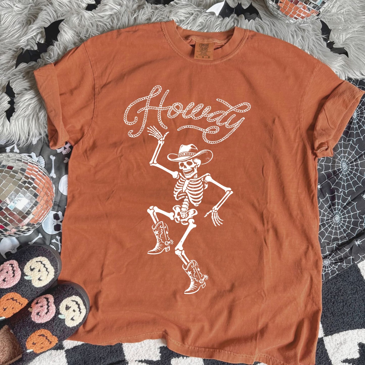 howdy skeleton screen print transfer•