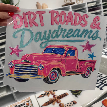 Dirtroads & daydreams clear film screen print