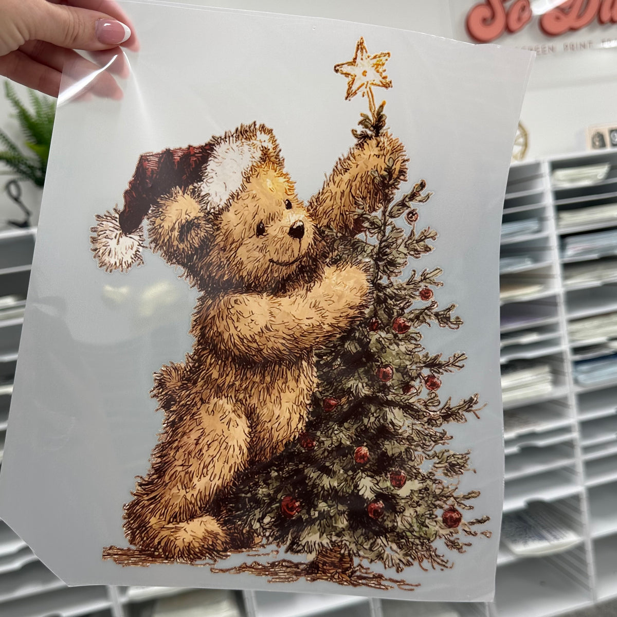 PRE-ORDER teddy bear tree DTF 5-7 biz day tat
