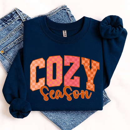 cozy season checker clear film screen print