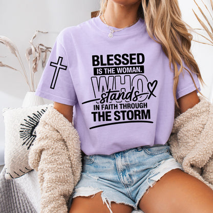 blessed is the woman screen print transfer