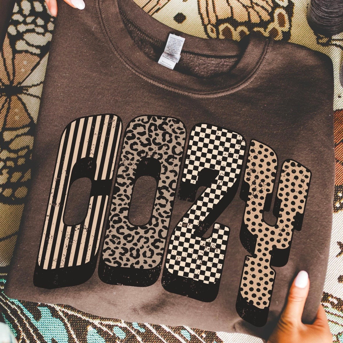 cozy grunge clear film screen print
