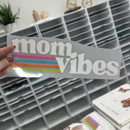 mom vibes retro clear film screen print