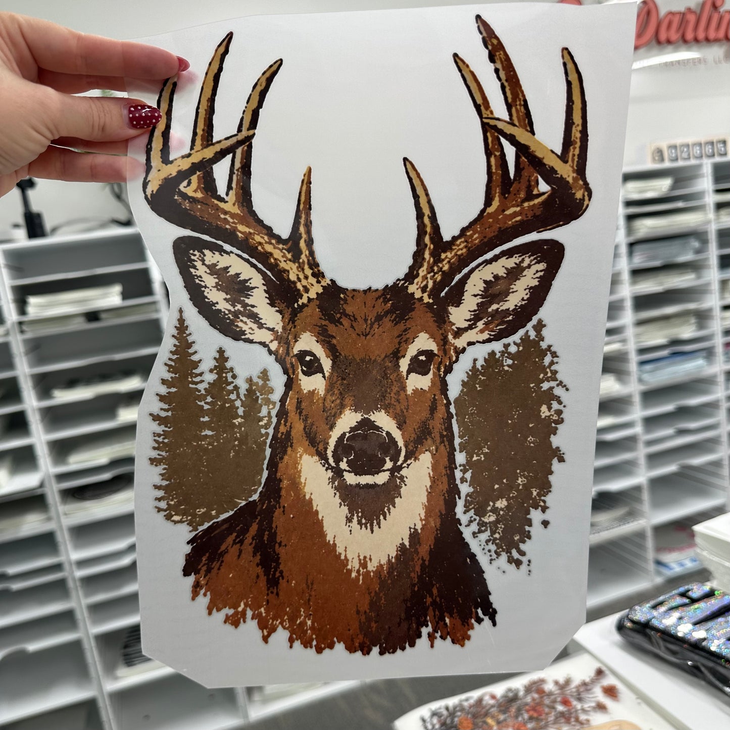 buck head clear film screen print