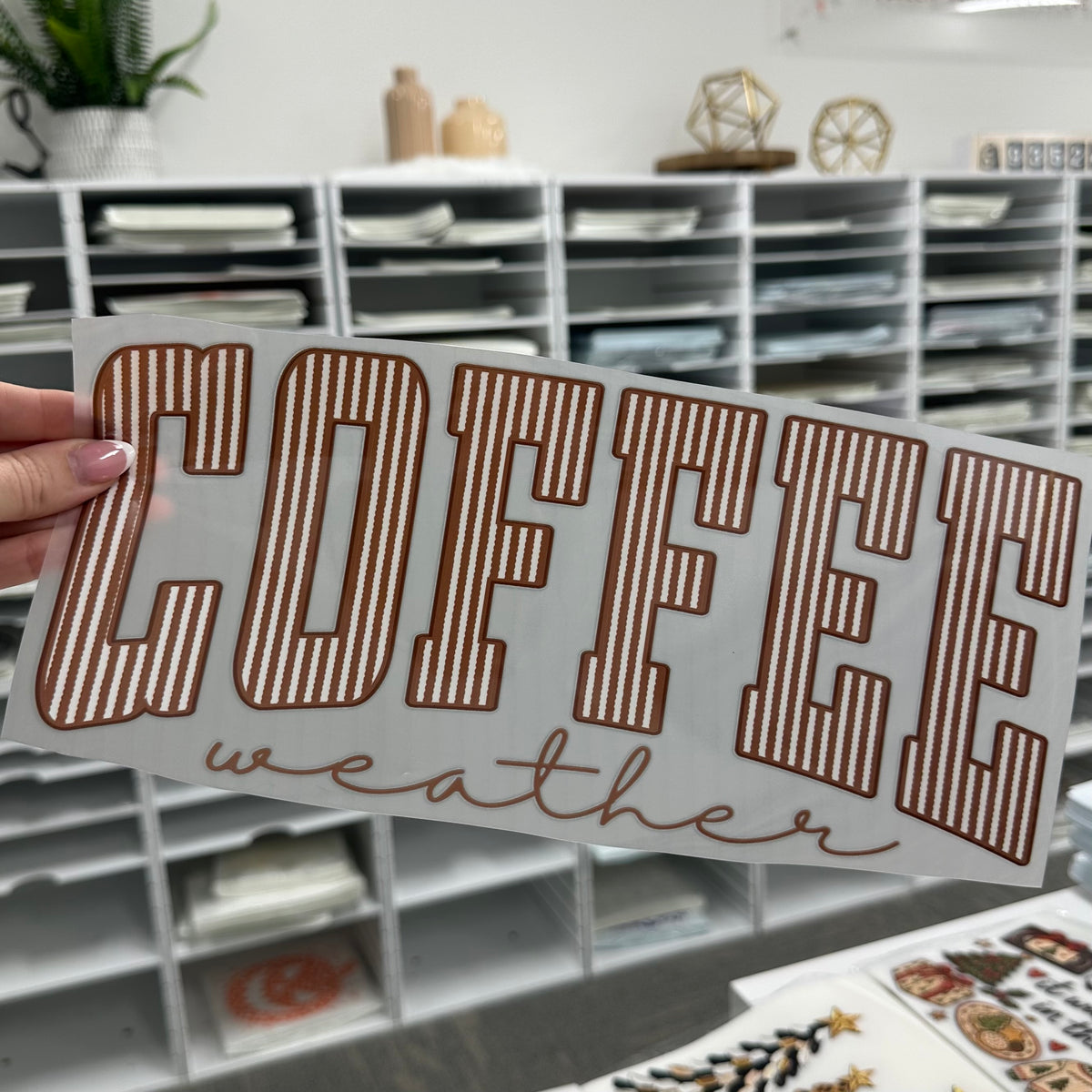 coffee weather clear film screen print