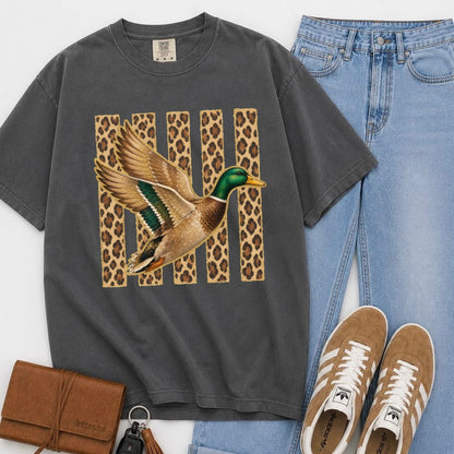 leopard stripe mallard duck clear film screen print