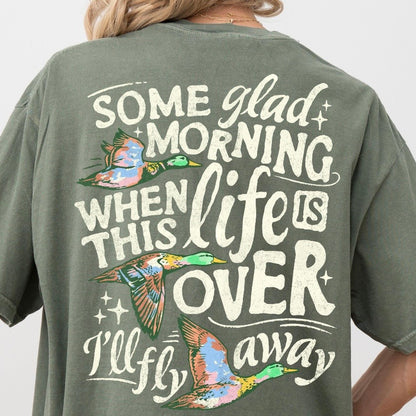 some glad morning ill fly away clear film screen print