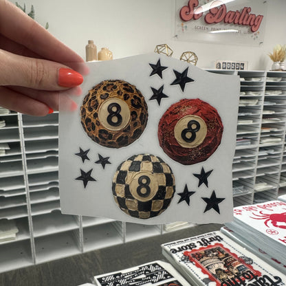 POCKET 8 ball clear film transfer