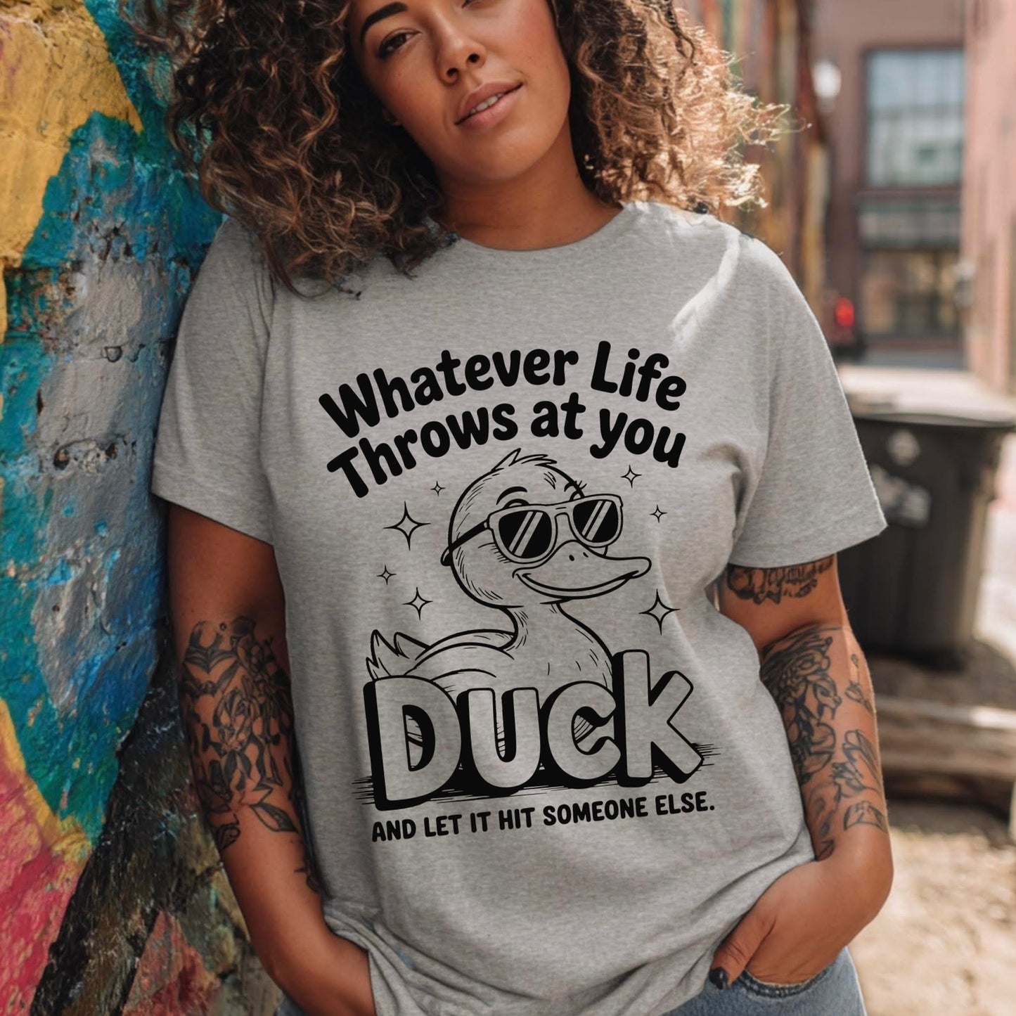 whatever life throws at you duck screen print transfer