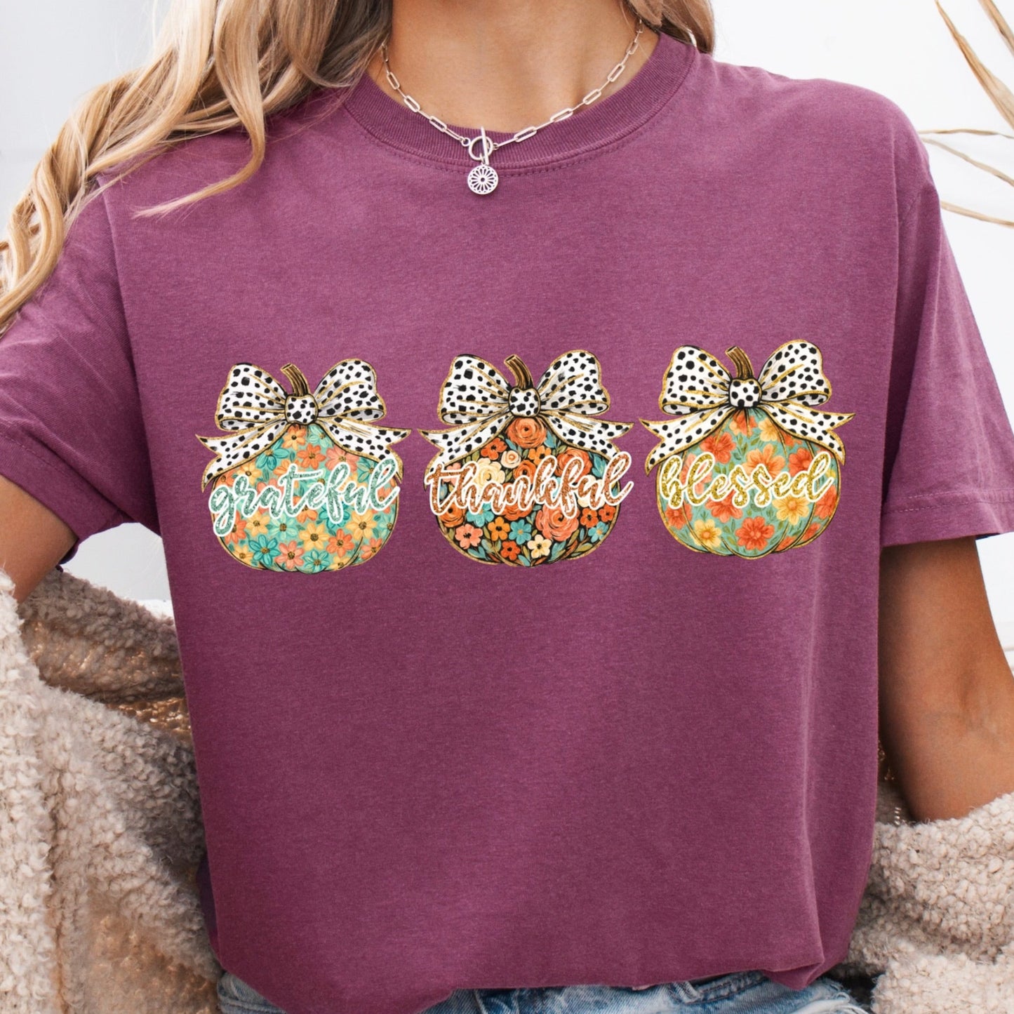 grateful thankful blessed pumpkins clear film transfer