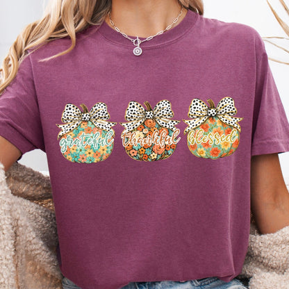 grateful thankful blessed pumpkins clear film transfer