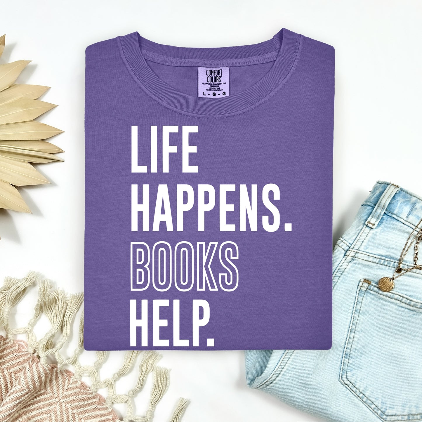 Life happens Books help screen print transfer•