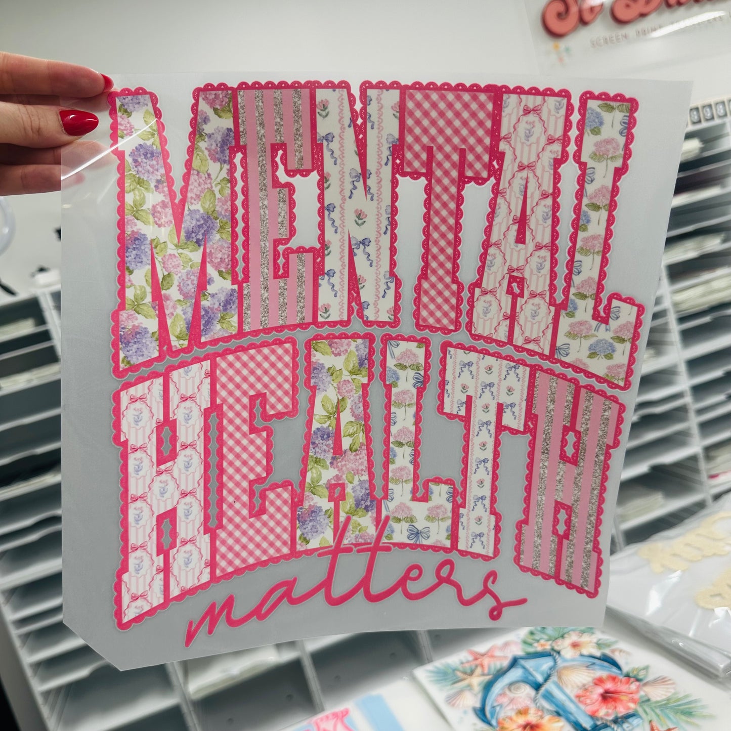 mental health matters clear film screen print
