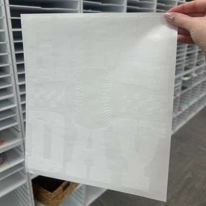Baseball game day screen print transfer•
