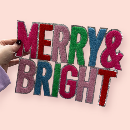 Chenille Patch - Multi color Merry & Bright