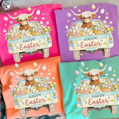 Happy Easter truck clear film screen print
