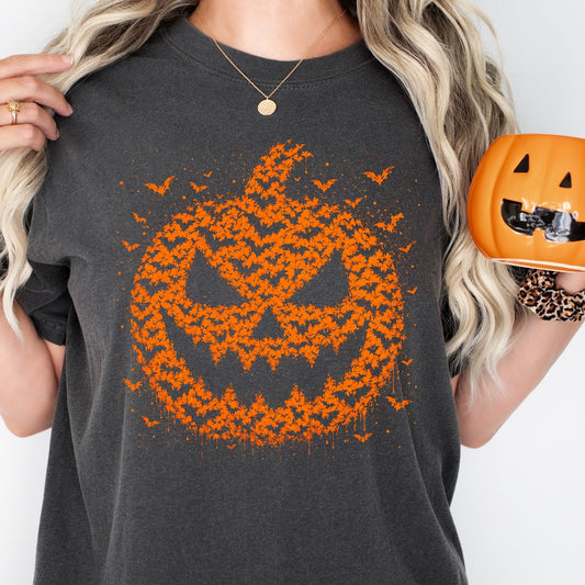 drip jack-o-lantern screen print transfer•