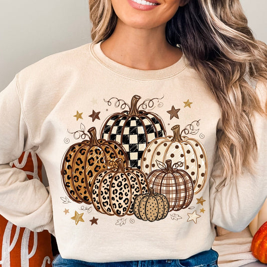 PRE-ORDER 5-7 biz day tat pumpkins neutral patterns DTF