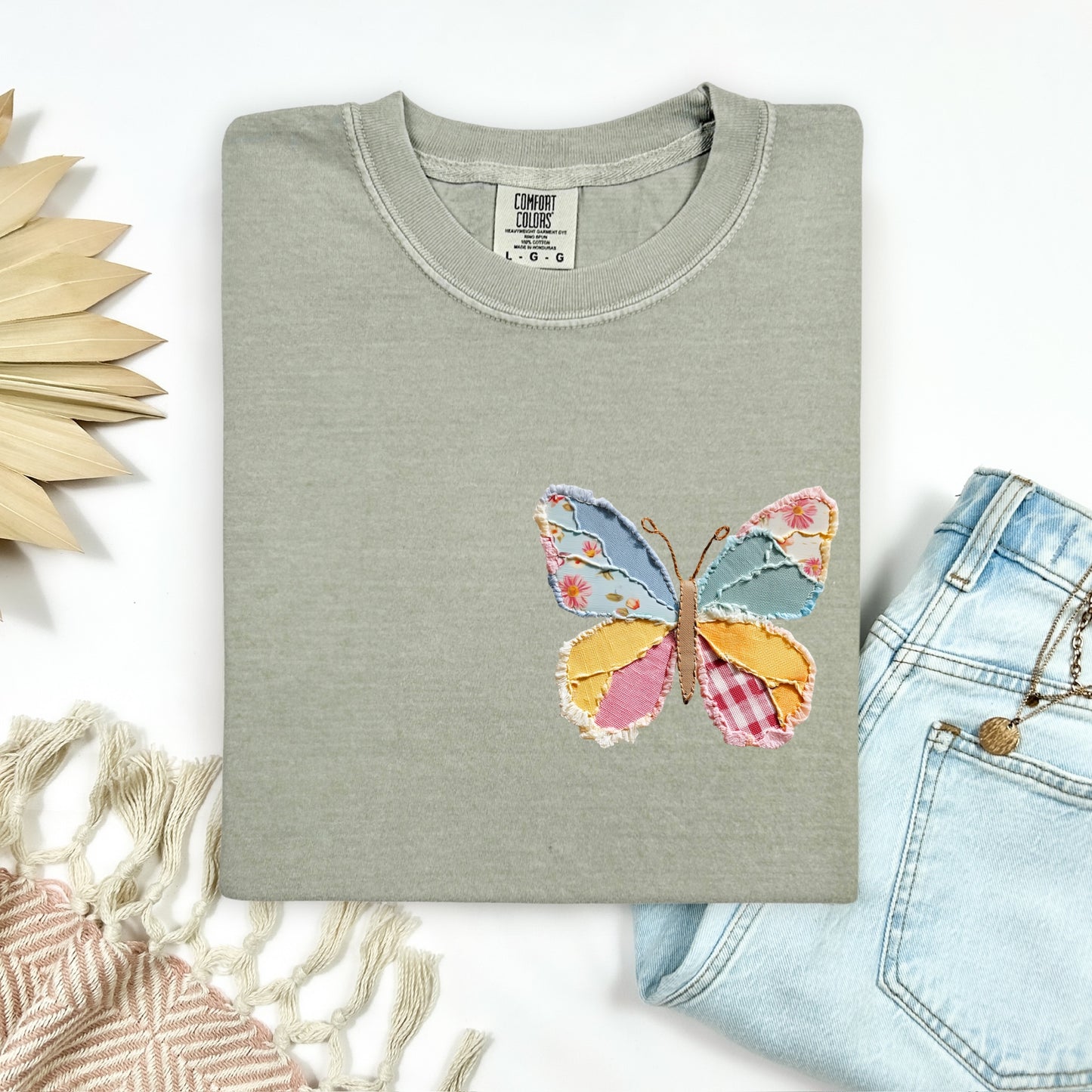 POCKET patchwork butterfly clear film transfer