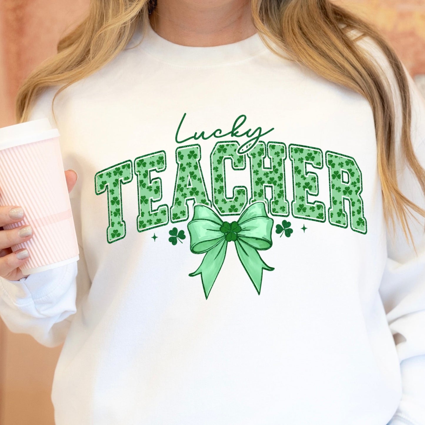 lucky TEACHER clear film screen print