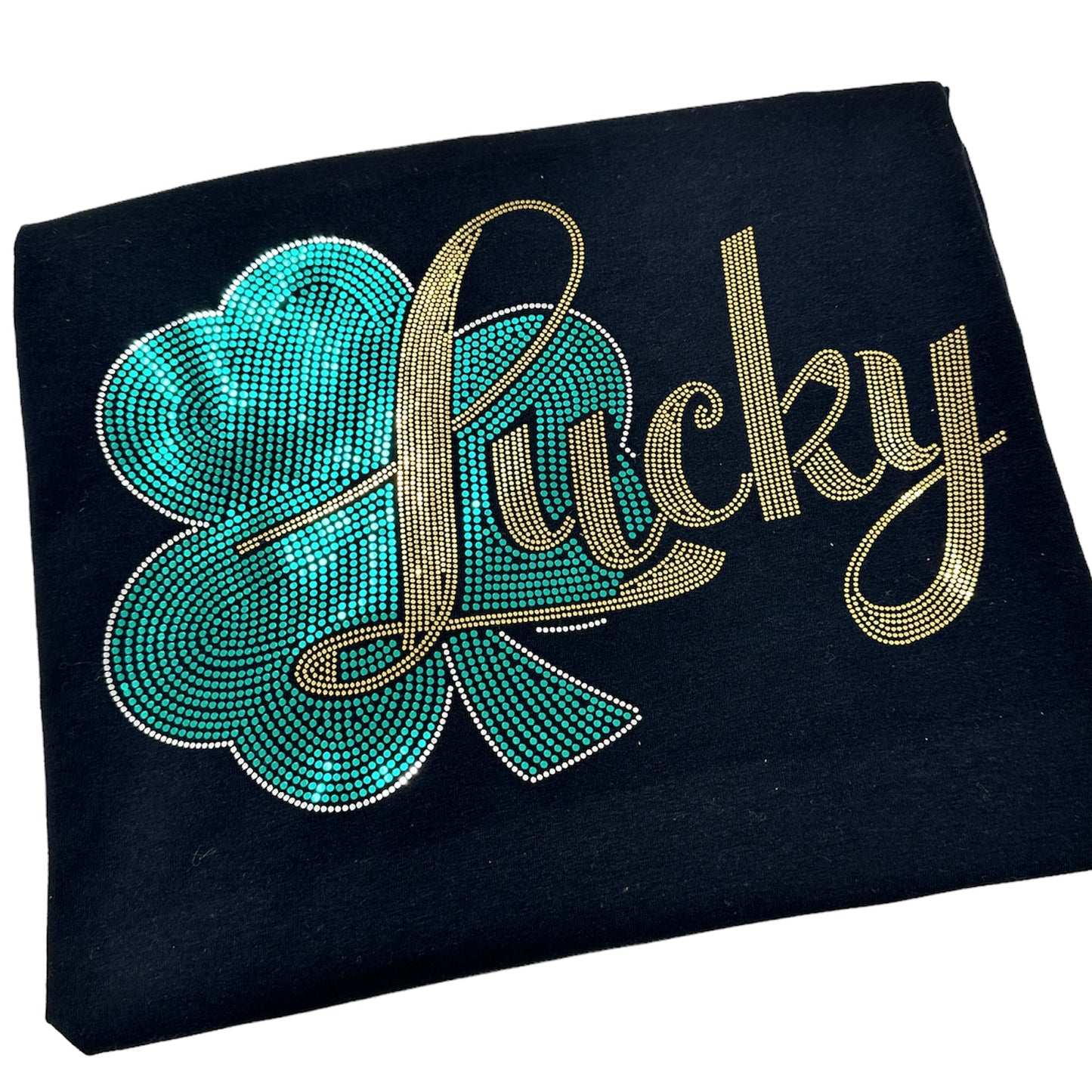 Spangle Transfer - LUCKY green silver gold