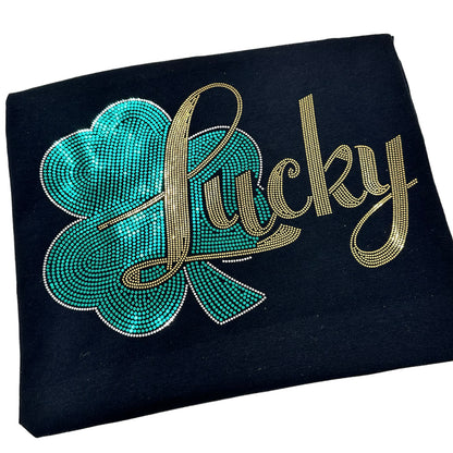 Spangle Transfer - LUCKY green silver gold