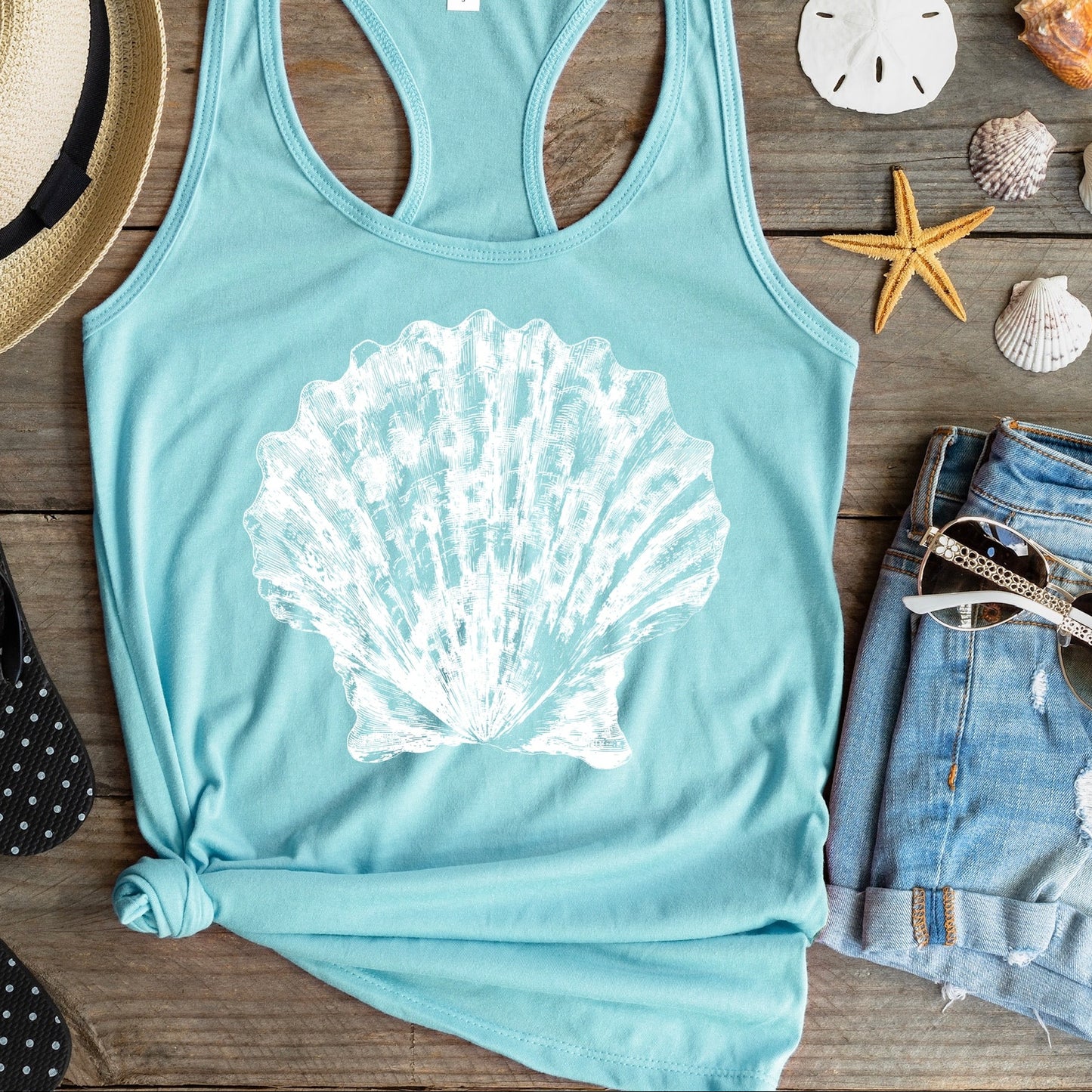 Sketch sea shell screen print transfer•