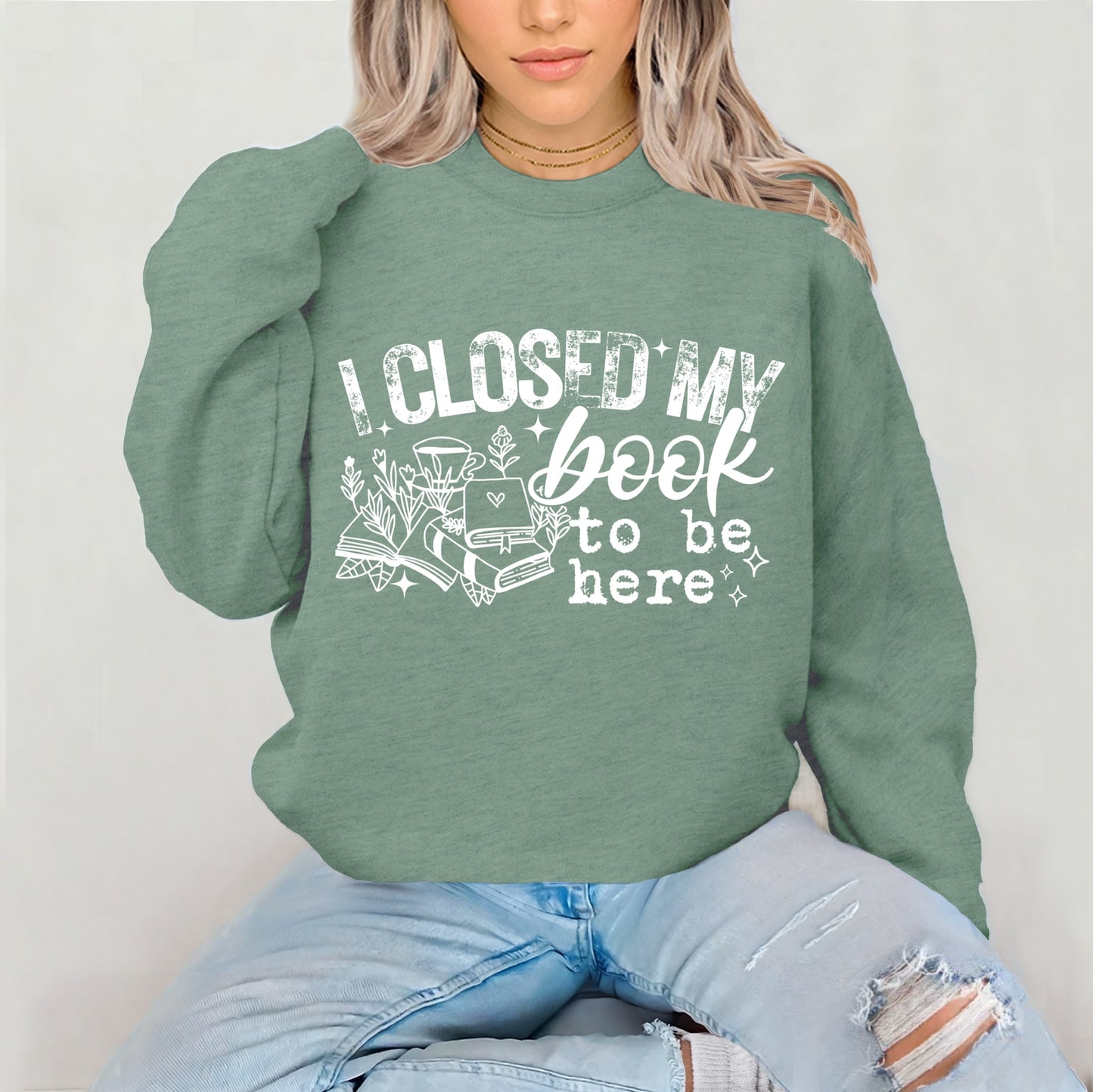 I closed my book to be here screen print transfer•