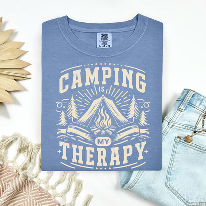 camping is my therapy screen print transfer•