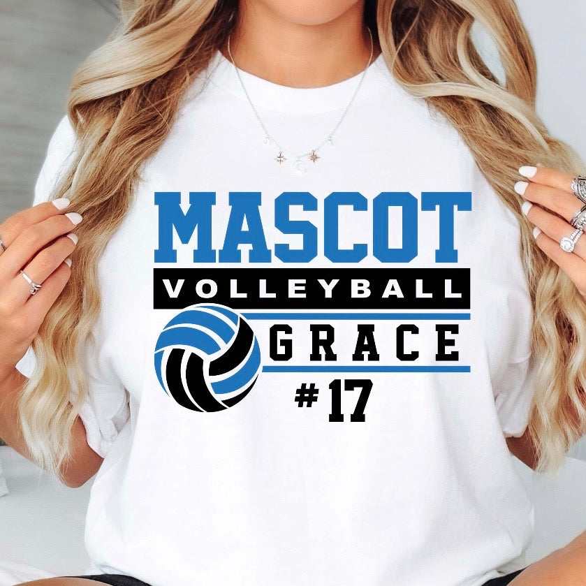 semi-custom VOLLEYBALL mascot (design set up only)