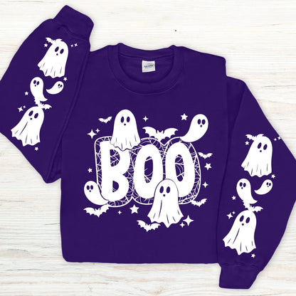 BOO + sleeves screen print transfer•