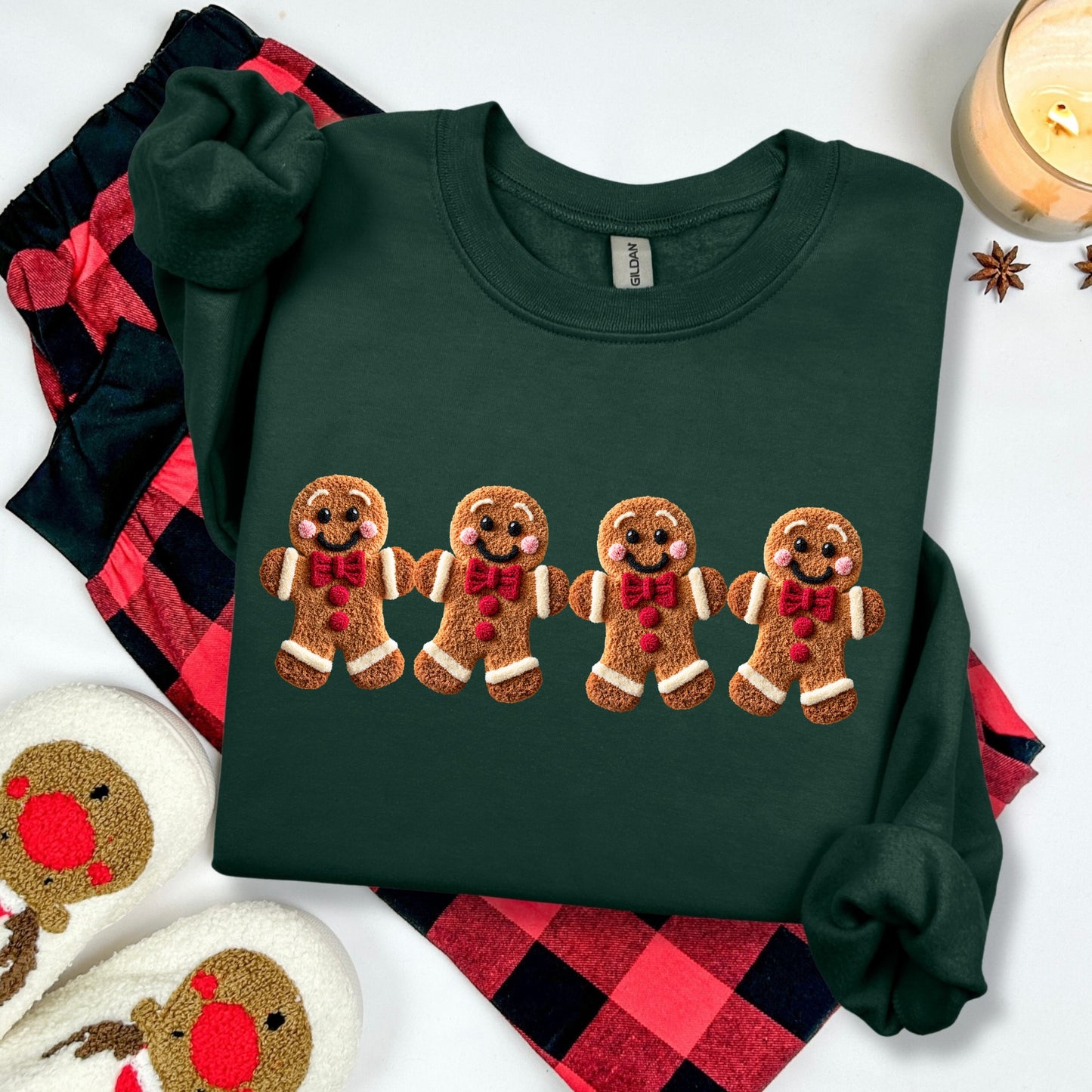 Gingerbread men clear film screen print