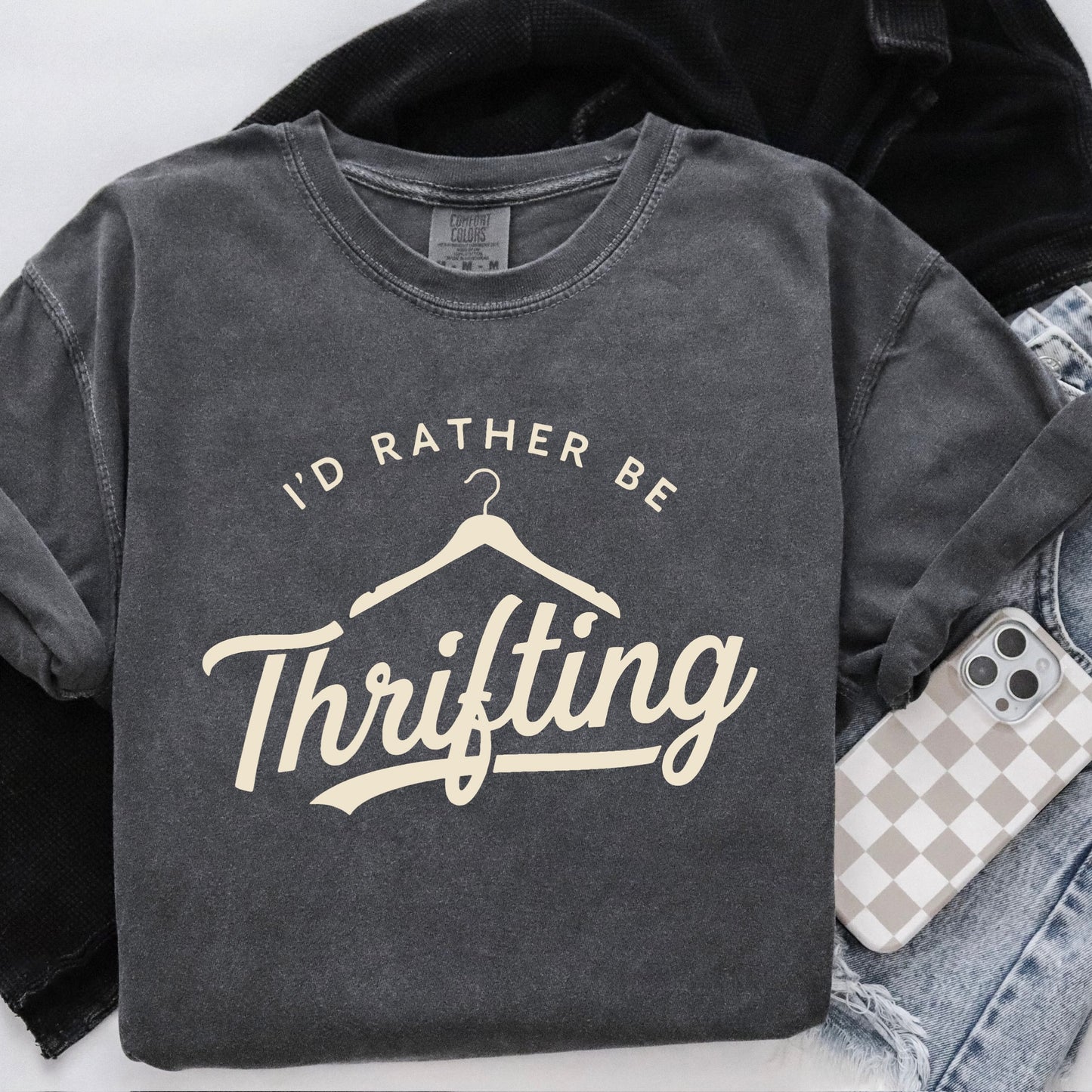 I'd rather be thrifting  screen print transfer