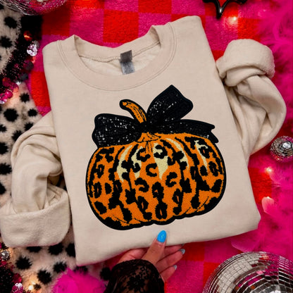 Chenille Patch - leopard pumpkin